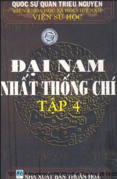 Đại Nam Nhất Thống Chí Quyển 4